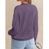 ZESICA Women’s Fall Winter Cozy Sweaters V Neck Loose Warm Pullover Tops(Purple)