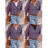 ZESICA Women’s Fall Winter Cozy Sweaters V Neck Loose Warm Pullover Tops(Purple)