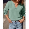 ZESICA Women’s Fall Winter Cozy Sweaters V Neck Loose Warm Pullover Tops(Sage)