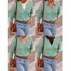 ZESICA Women’s Fall Winter Cozy Sweaters V Neck Loose Warm Pullover Tops(Sage)