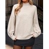 ZESICA Women’s Fall Winter Long Sleeve Turtleneck Oversized Sweaters(Apricot)