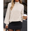 ZESICA Women’s Fall Winter Long Sleeve Turtleneck Oversized Sweaters(Apricot)