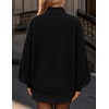ZESICA Women’s Fall Winter Long Sleeve Turtleneck Oversized Sweaters(Black)