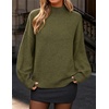 ZESICA Women’s Fall Winter Long Sleeve Turtleneck Oversized Sweaters(Green)