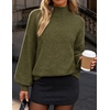 ZESICA Women’s Fall Winter Long Sleeve Turtleneck Oversized Sweaters(Green)