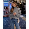 ZESICA Women’s Fall Winter Long Sleeve Turtleneck Oversized Sweaters(Grey)