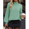 ZESICA Women’s Fall Winter Long Sleeve Turtleneck Oversized Sweaters(Light Green)