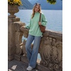 ZESICA Women’s Fall Winter Long Sleeve Turtleneck Oversized Sweaters(Light Green)