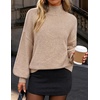 ZESICA Women’s Fall Winter Long Sleeve Turtleneck Oversized Sweaters(Oatmeal)