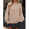 ZESICA Women’s Fall Winter Long Sleeve Turtleneck Oversized Sweaters(Oatmeal)