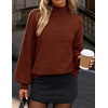 ZESICA Women’s Fall Winter Long Sleeve Turtleneck Oversized Sweaters(Red Brown)