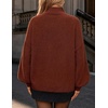 ZESICA Women’s Fall Winter Long Sleeve Turtleneck Oversized Sweaters(Red Brown)