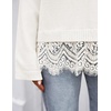 ZESICA Women’s Fall Winter Sweaters 2026 Lace Trim Pullover Tops(Beige)