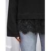 ZESICA Women’s Fall Winter Sweaters 2026 Lace Trim Pullover Tops(Black)