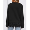 ZESICA Women’s Fall Winter Sweaters 2026 Lace Trim Pullover Tops(Black)