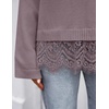 ZESICA Women’s Fall Winter Sweaters 2026 Lace Trim Pullover Tops(Dusty Purple)