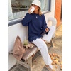 ZESICA Women’s Fall Winter Sweaters 2026 Lace Trim Pullover Tops(Navy)