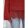 ZESICA Women’s Fall Winter Sweaters 2026 Lace Trim Pullover Tops(Rust)