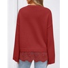 ZESICA Women’s Fall Winter Sweaters 2026 Lace Trim Pullover Tops(Rust)