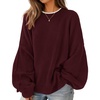 ZESICA Oversized Sweaters for Women 2026 Fall Trendy Pullover Tops(Burgundy)