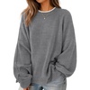 ZESICA Oversized Sweaters for Women 2026 Fall Trendy Pullover Tops(Grey)