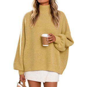 ZESICA Women’s Fall Winter Long Sleeve Turtleneck Oversized Sweaters(Ginger)
