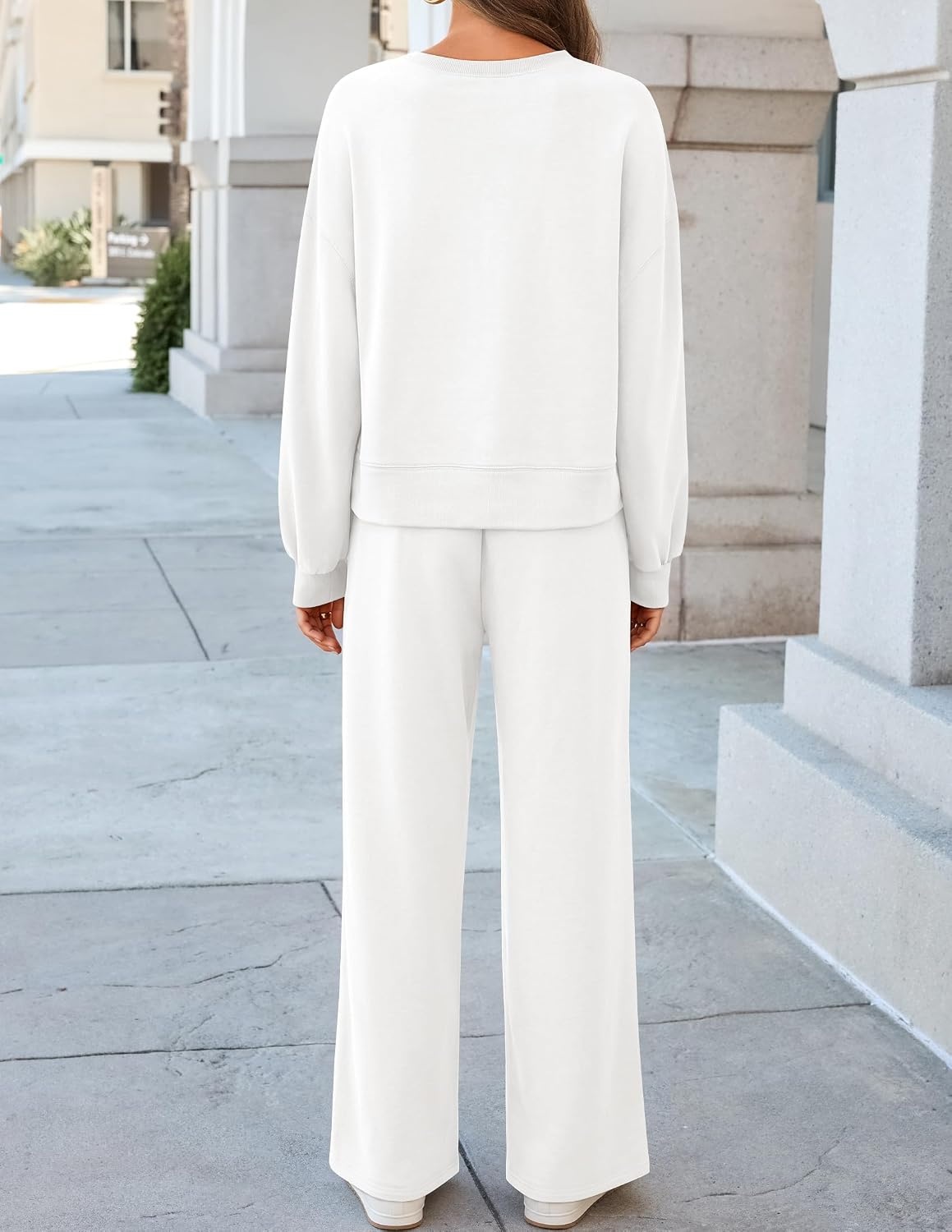 image:imageZESICA Two Piece Lounge Sets for Women Fall Sweatsuit Tracksuit OutfitsWhite