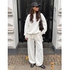 ZESICA Two Piece Lounge Sets for Women Fall Sweatsuit Tracksuit Outfits(White)