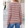 ZESICA Womens Striped Oversized Fall Long Sleeve T-Shirts Y2K Going Out Top(Pink)