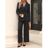 ZESICA Women’s 2 Piece Striped Suit Sets Business Casual Outfits(Black)