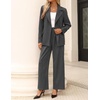 ZESICA Women’s 2 Piece Striped Suit Sets Business Casual Outfits(Darkgrey)