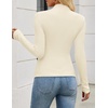 ZESICA Women’s 2026 Fall Long Sleeve Mock Neck Tops Going Out Knit Shirts(Apricot)
