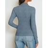 ZESICA Women’s 2026 Fall Long Sleeve Mock Neck Tops Going Out Knit Shirts(Dusty Blue)