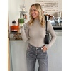ZESICA Women’s 2026 Fall Long Sleeve Mock Neck Tops Going Out Knit Shirts(Light Khaki)
