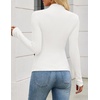 ZESICA Women’s 2026 Fall Long Sleeve Mock Neck Tops Going Out Knit Shirts(White)