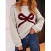 ZESICA Women’s 2026 Fall Oversized Striped Cozy Casual Long Sleeve Sweaters(Apricot)
