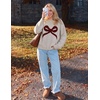 ZESICA Women’s 2026 Fall Oversized Striped Cozy Casual Long Sleeve Sweaters(Apricot)