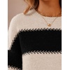 ZESICA Women’s 2026 Fall Oversized Striped Cozy Casual Long Sleeve Sweaters(Black)