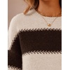 ZESICA Women’s 2026 Fall Oversized Striped Cozy Casual Long Sleeve Sweaters(Coffee)