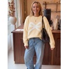 ZESICA Women’s 2026 Fall Oversized Striped Cozy Casual Long Sleeve Sweaters(Light Yellow)