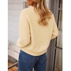 ZESICA Women’s 2026 Fall Oversized Striped Cozy Casual Long Sleeve Sweaters(Light Yellow)