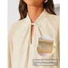 ZESICA Womens Fall Long Sleeve Chiffon Blouses Dressy Casual Work Tops(Apricot)