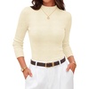 ZESICA Women’s 2026 Fall Long Sleeve Mock Neck Tops Going Out Knit Shirts(Apricot)