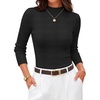 ZESICA Women’s 2026 Fall Long Sleeve Mock Neck Tops Going Out Knit Shirts(Black)