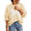 ZESICA Women’s 2026 Fall Oversized Striped Cozy Casual Long Sleeve Sweaters(Light Yellow)