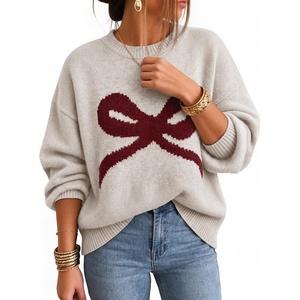ZESICA Women’s 2026 Fall Oversized Striped Cozy Casual Long Sleeve Sweaters(Apricot)