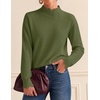 ZESICA Fall 2026 Scalloped Mock Neck Pullover Sweaters for Women(Armygreen)