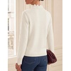 ZESICA Fall 2026 Scalloped Mock Neck Pullover Sweaters for Women(White)