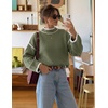 ZESICA Fall Sweater for Women Mock Neck Oversized Outfits(Armygreen)