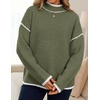 ZESICA Fall Sweater for Women Mock Neck Oversized Outfits(Armygreen)
